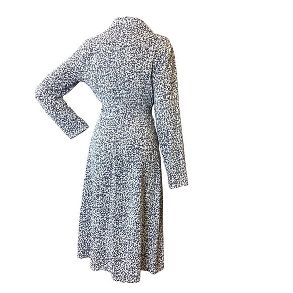 RIHOAS Long Sleeve Button Front Shirt Dress Sz M Blue & White Ditzy Floral #47Q - Picture 6 of 9